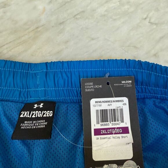 Under Armour UA Men's Loose Fit Woven Volley Shorts, Sz XXL Blue NWT - Picture 4 of 7